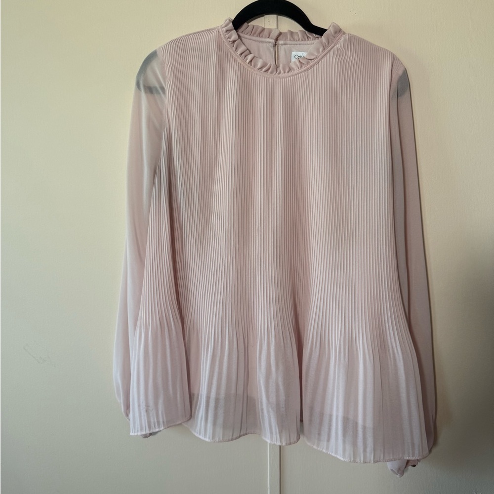 Calvin Klein Light Pink Pleated Blouse